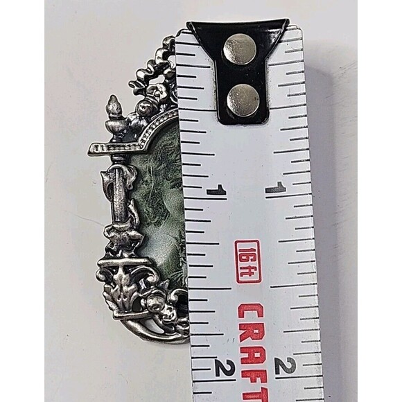Victorian Style Small Picture Photo Frame Brooch Pin Silver Tone, Mourning Pins - Picture 6 of 7